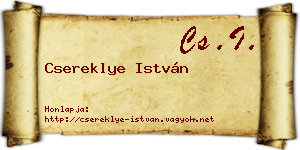 Csereklye István névjegykártya